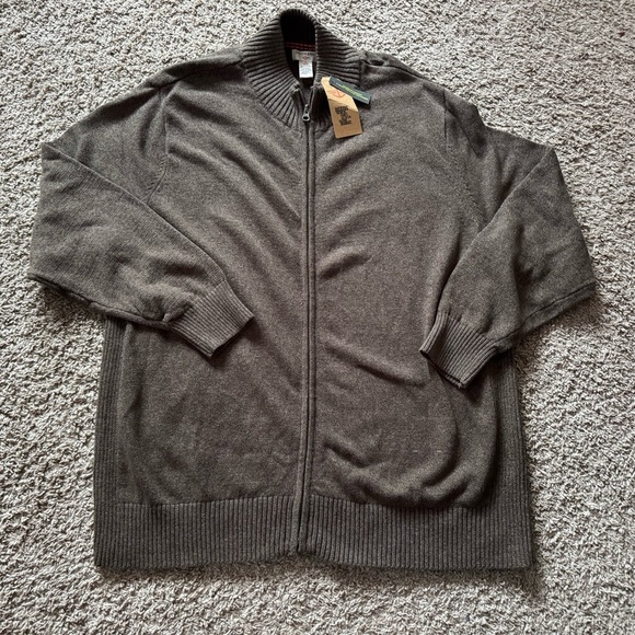 Dockers XL Tall Heavy 100% Cotton Full Zip Front Cardigan Sweater New - Picture 1 of 5